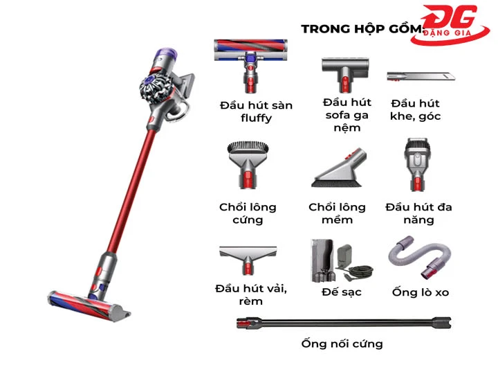 cấu tạo máy hút bụi Dyson V8
