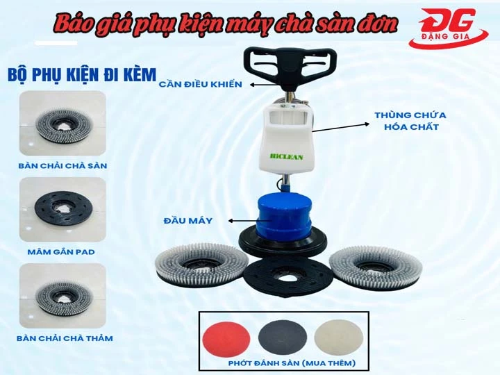 Báo giá phụ kiện máy chà sàn đơn