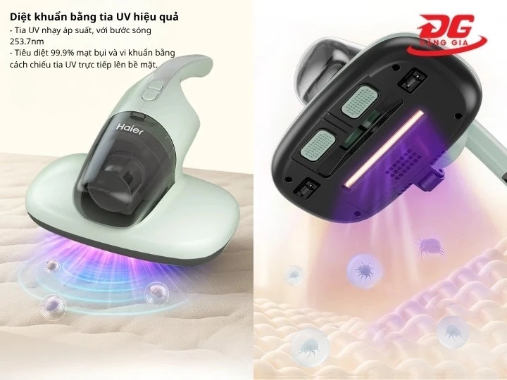 Máy hút bụi Haier diệt khuẩn bằng tia UV