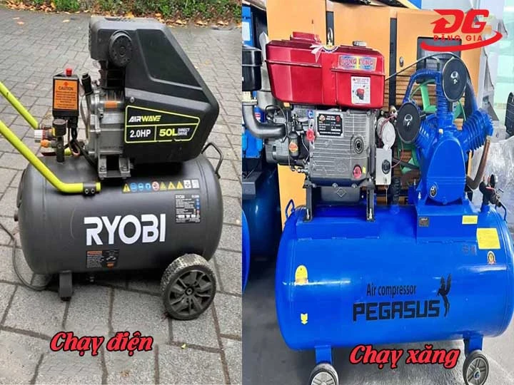 chọn Máy nén khí lưu động chạy xăng, dầu hoặc điện