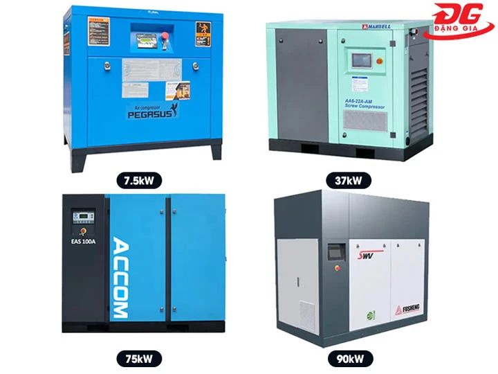 Các mức công suất máy nén khí trục vít