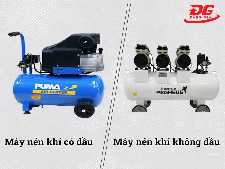 Máy nén khí có dầu và không dầu