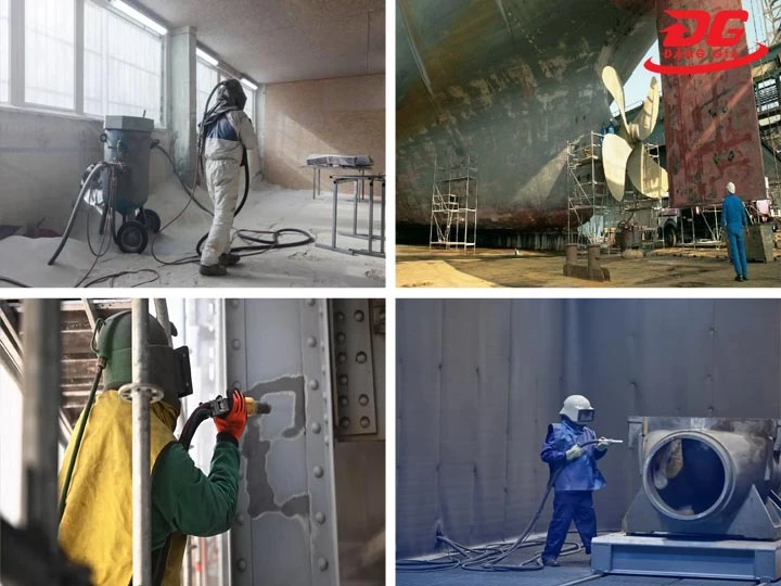 Ứng dụng thực tế của máy nén khí phun cát