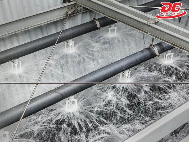 tốc độ phun nước của tháp hạ nhiệt