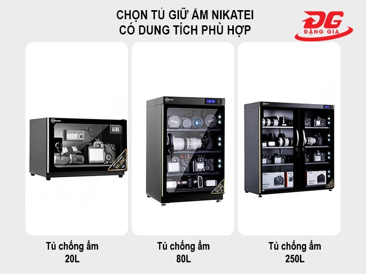 mua tủ chống ẩm Nikatei có dung tích phù hợp 