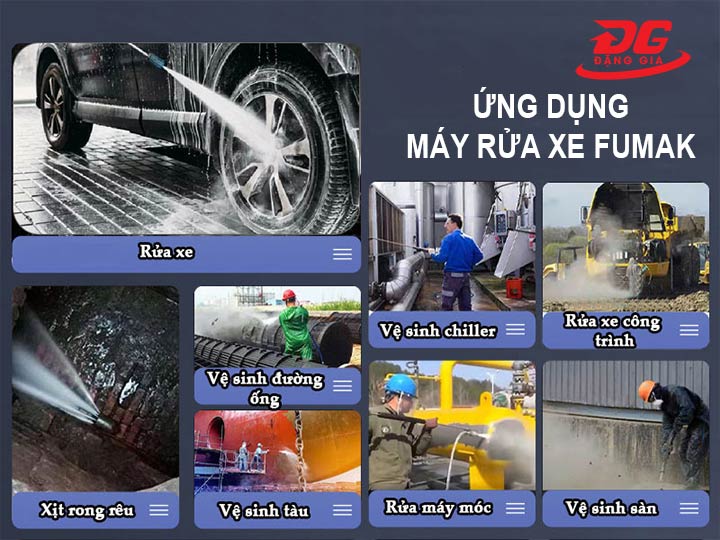 ứng dụng của máy rửa xe Fumak