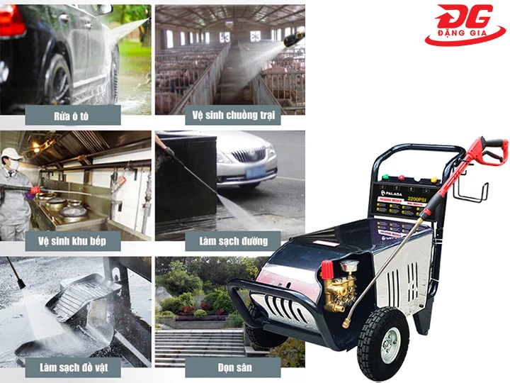 ứng dụng máy rửa xe cao áp