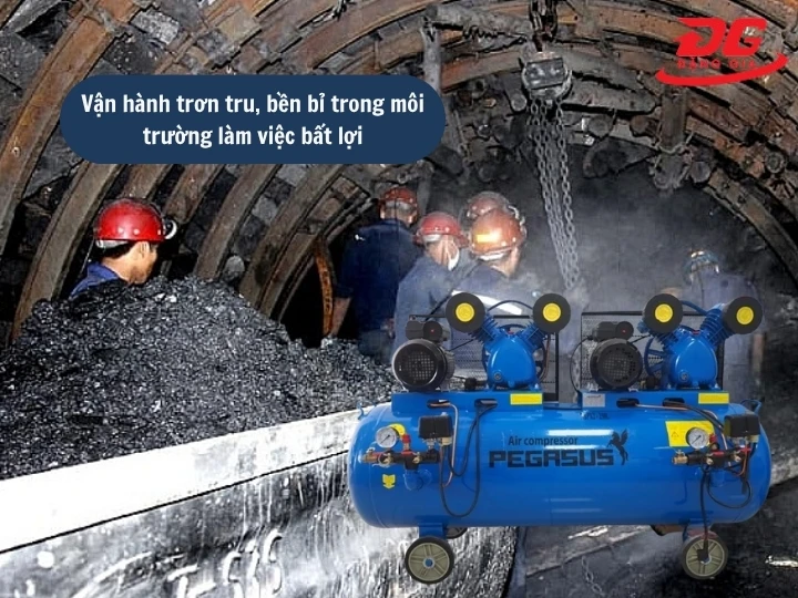 Máy nén khí 2 cấp vận hành trơn tru, bền bỉ