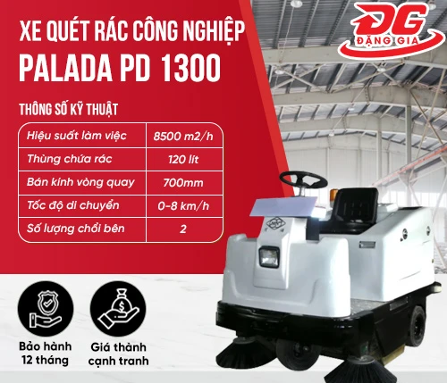 Xe quét rác công nghiệp Palada PD 1300 2