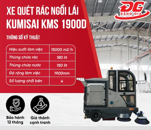 Xe quét rác ngồi lái Kumisai KMS 1900D 2